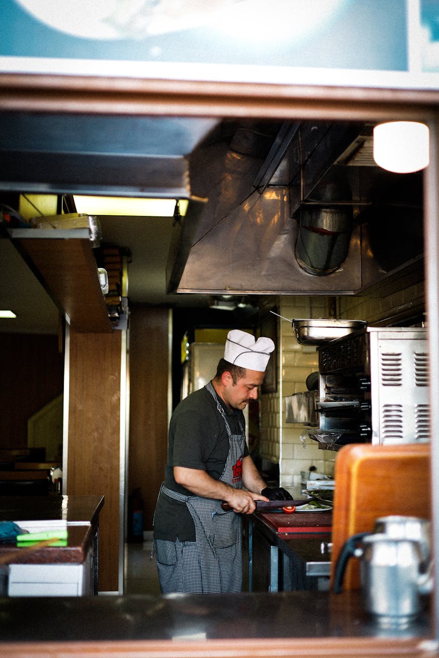 Restaurant chef at work